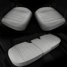 River Fox 汽車用全包覆型坐墊3件組, 迷霧灰, 1套