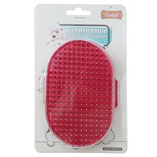 Yingte 반려동물 목욕 힐링 마사지 브러쉬 9 x 12.8 cm, 로즈레드, 1개