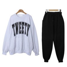 Sugarfun 女款 Tweeme 圓領長袖運動套裝