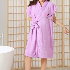 마켓피오 홈 스트랩 목욕가운 + 헤어캡 세트, 타입6, 1세트