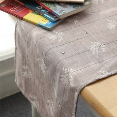 韓國 amante Colony 亞麻桌旗, 35 x 175 cm, 棕色