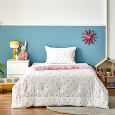 Modern House 柔軟棉質混紡換季季節花園兔子薄被, 象牙粉色