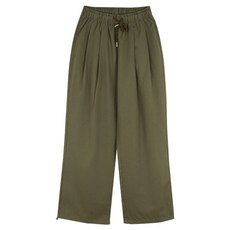 플랜데이 여성용 트랙 투핀턱 스트링 와이드 조거 팬츠 숏