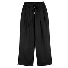 Planday 女款雙褶線抽繩寬版束口長褲