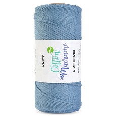 Knitt 新款棉質Macrame編織線 150g, 20 牛仔藍, 1個