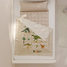 amante 幼兒用豐基人造絲毯子毯子, 恐龍2(米色)