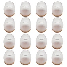 솔브리빙 소음방지 미끄럼방지 가구 의자발 커버, 투명, 16개