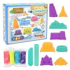 플레이 컬러 도우 클레이 세트, 랜드마크만들기, 200g, 1세트