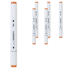 델리 삼각 트윈 마카펜 21 테라코타 70803A, 1색, 6개