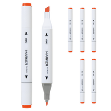 델리 삼각 트윈마카 펜 14 버밀리언 70803A, 1색, 6개