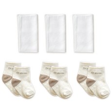 ikii 孩童防滑襪 3雙入+棉手帕 3條入