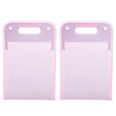 MamiPyeonhae 直式13層文件收納夾 風琴夾, 半透明粉色, 2個
