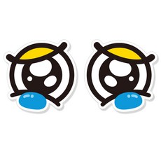 제제데코 졸음운전 추돌방지 차량 반사 왕눈이 스티커 대형(27~28cm), 2개, 슬픔이D003