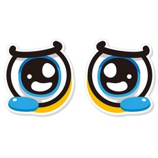 제제데코 졸음운전 추돌방지 차량 반사 눈 스티커 대형(27~28cm), 2개, 슬픔이D001
