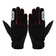 KOMINE 網眼觸控手套 雙手穿戴 GK-1853, BLACK + RED