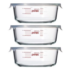 파이렉스 계량 저장용기 원형 960ml, 3개, 단품