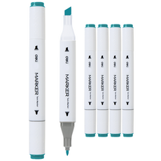 델리 삼각 트윈 마카펜 61 피콕그린 70803A, 1색, 6개