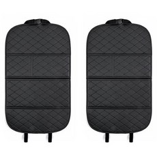 카템 감탄 가죽 킥 매트 자수형, 블랙, 2개