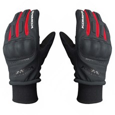 KOMINE 摩托車 機車 防風 保護 智慧觸控 防寒手套 雙邊套組 GK-816, BLACK + RED