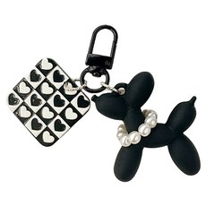 River Fox 車用霧面氣球狗狗鑰匙圈, 1個, 愛心