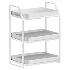 Block Mart 桌面水杯收納盤, 珍珠白, 3層