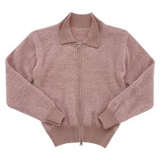 플랜데이 여성용 솔잎사 투웨이지퍼 캐주얼 카라 집업 니트