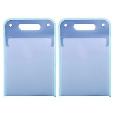 直式13層風琴夾 文件收納夾, 半透明藍色, 2個