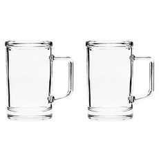 DELI DE 뚜껑 머그컵 EZ1037 380ml, 투명, 2개