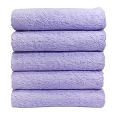 40支棉紗雲感柔軟毛巾 200g, 紫色, 5條