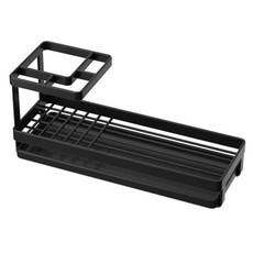 不鏽鋼浴室多用途牙刷架, 1個, 黑色