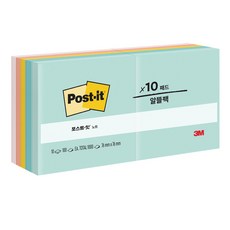 3M Post-it 利貼 3M 海濱咖啡館筆記便條紙 654-10AP, 混合色, 1000入, 1個