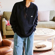 Columbia University 皇冠臂章Oversize鈕扣領短袖毛衣