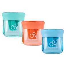 deLi 得力 管狀附蓋式3孔削鉛筆機 3入組 VB156, 1套, 綠色, 紅色, 藍色