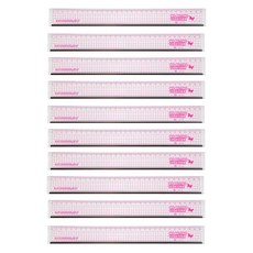 ibis 30cm 鋼製Plus直尺, 10個, 粉紅色