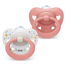 NUK Signature安撫奶嘴2件組, S1(0~6個月), 粉紅色, 1套