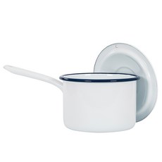 코쿰 인덕션 법랑 편수 냄비, 화이트, 1개, 16cm
