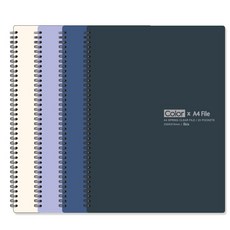 ibis 彩色PP彈簧透明文件夾 12383 20入, 奶油白+紫色+海軍藍+深灰色, 1組