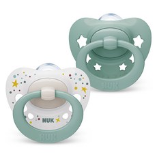 누크 유아용 시그니처 노리개 젖꼭지 2종 세트, S1(0~6개월), 그린, 1세트