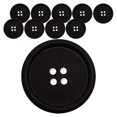 동대문단추왕 생분해 단추 BTN 18mm, 블랙, 10개