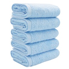 송월타월 레이블 세면타올 170g 40수 코마사, 5개, 라이트블루