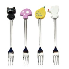 Modern House Kitch Kitch Cat樹脂茶叉4件組, 混合顏色, 1套