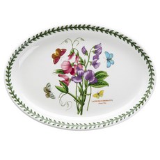 PORTmeIRION 波特玫琳恩 植物園橢圓牛排盤, 隨機出貨, 1個