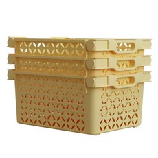 IRIS OHYAMA 愛麗思歐雅瑪 DB 收納籃 MD, 黃色, 3個