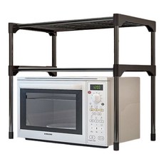 Block Mart 廚房微波爐收納架 2層, 黑色