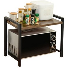 블럭마트 주방 전자렌지 선반 TYPE2, 블랙브라운, 1단