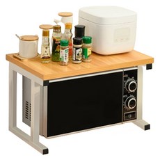 블럭마트 주방 전자렌지 선반 TYPE3, 화이트베이지, 1단