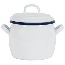 KOCKUMS 考庫姆 附蓋雙耳琺瑯鍋, 15.8cm(容量0.7L), 1個, White