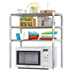 Block Mart 廚房微波爐收納架 3層, 白色