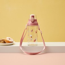 Modern House 彈蓋式Tritan透明水瓶+背帶組, 甜點兔, 1組