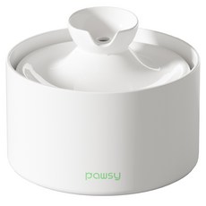 Pawsey寵物圓筒陶瓷自動餵水器, 1個, 白色